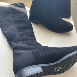 Over the knee black boots